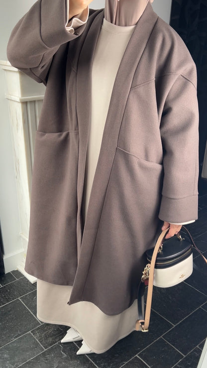 DARK TAUPE OVERSIZED COAT
