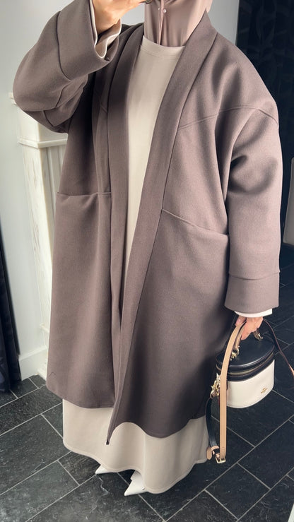 DARK TAUPE OVERSIZED COAT