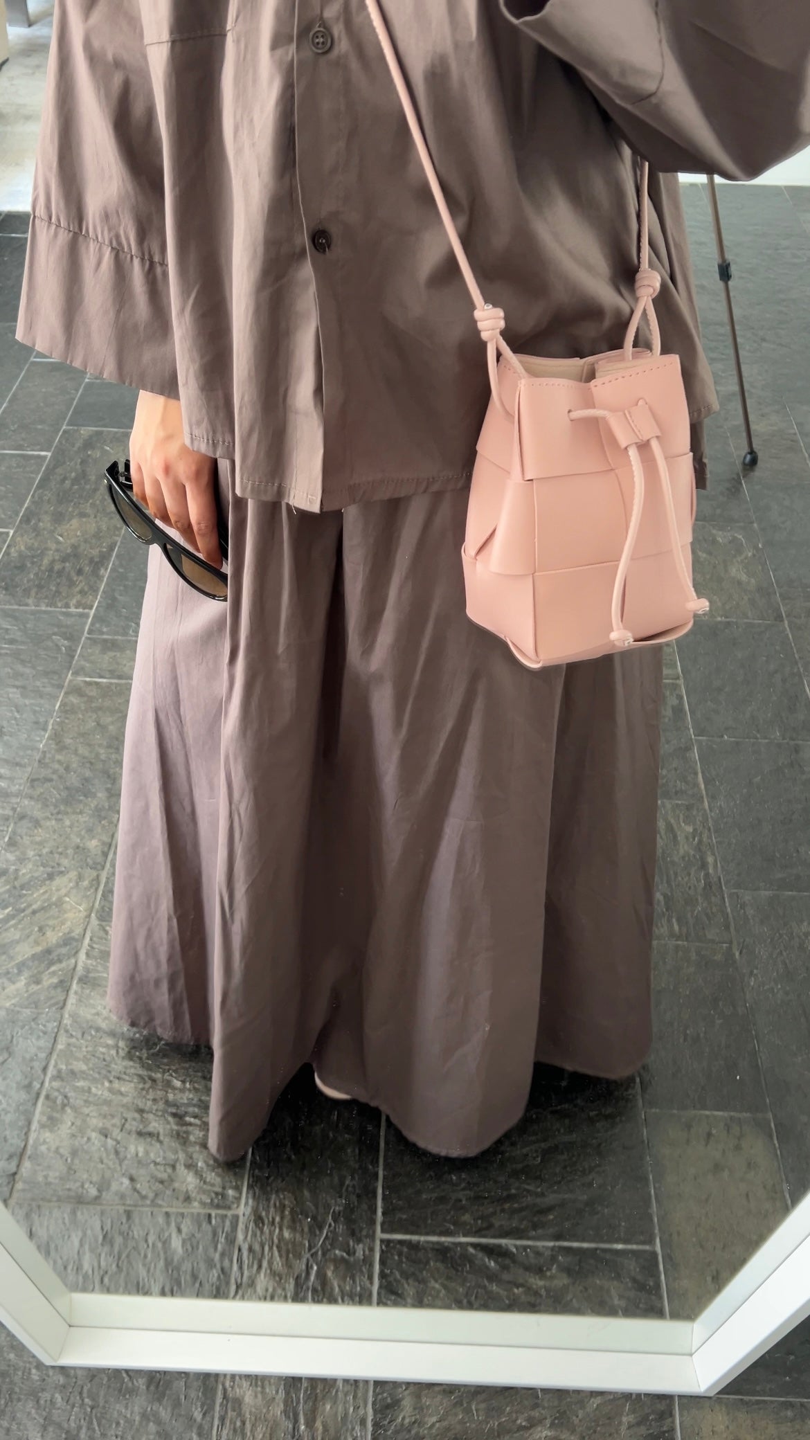 TAUPE COTTON SKIRT SET