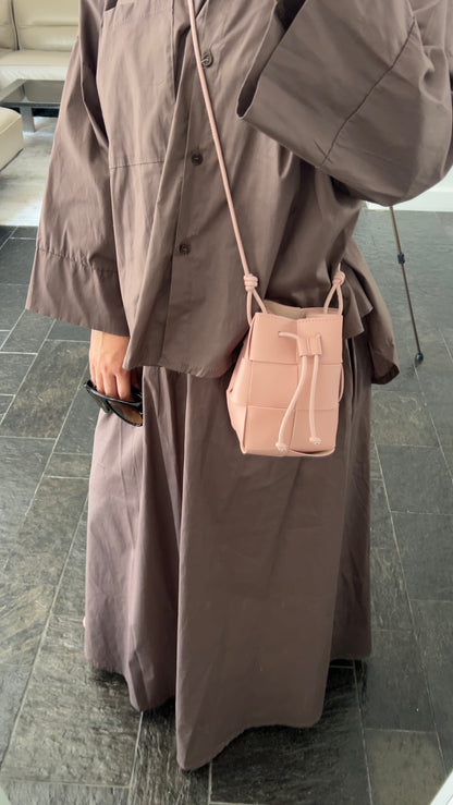 TAUPE COTTON SKIRT SET