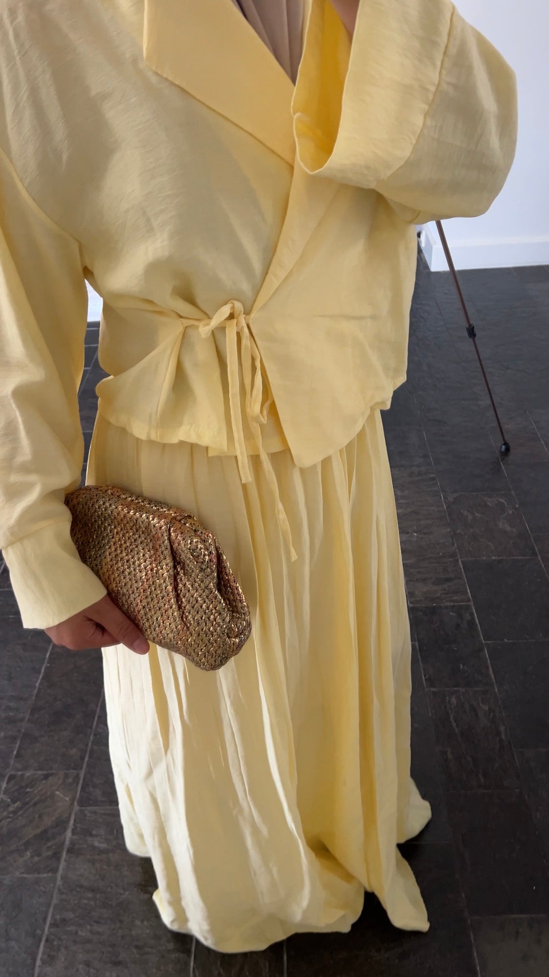 BUTTER YELLOW PLISSE WRAP SET