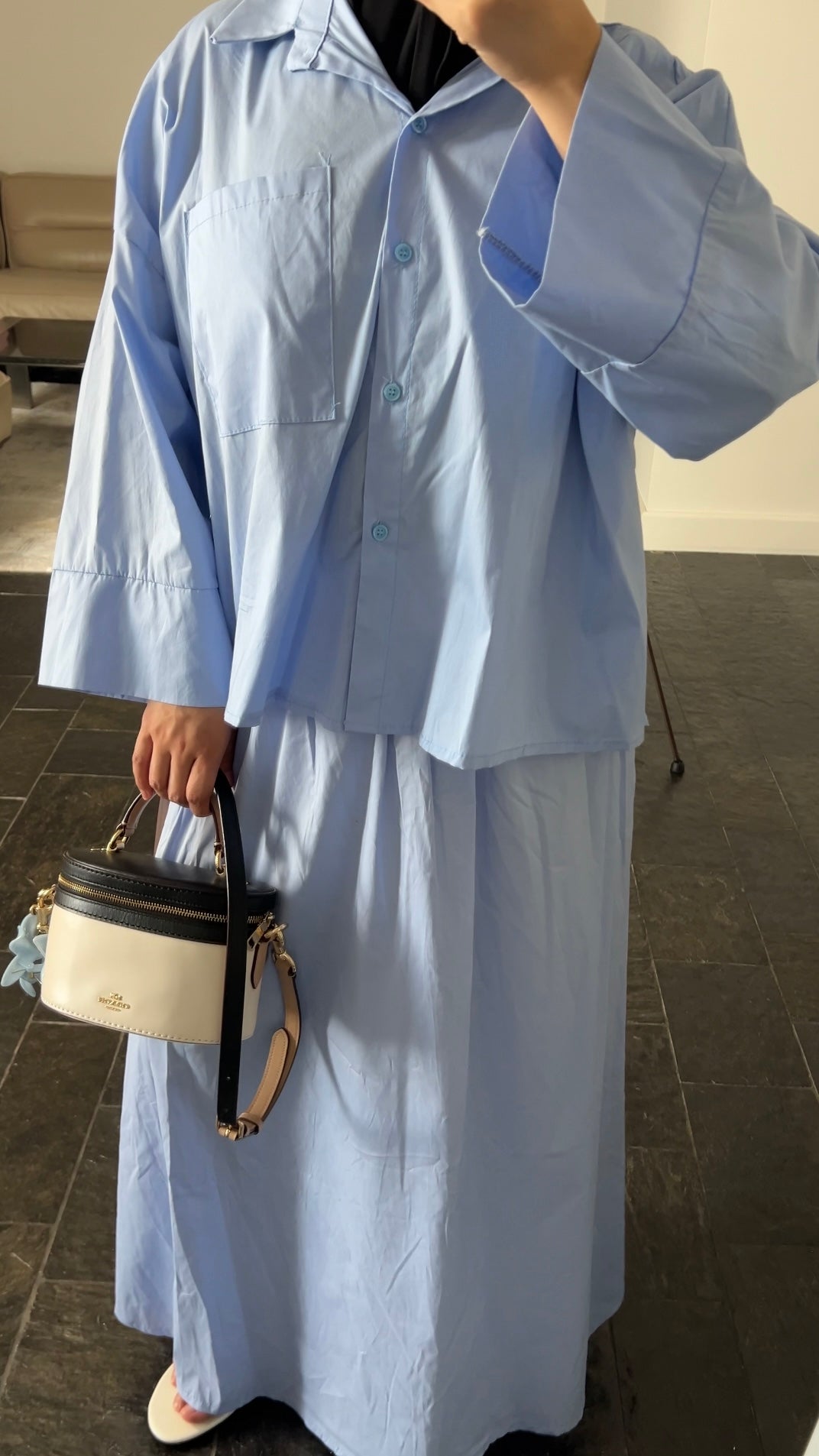 BABYBLUE COTTON SKIRT SET