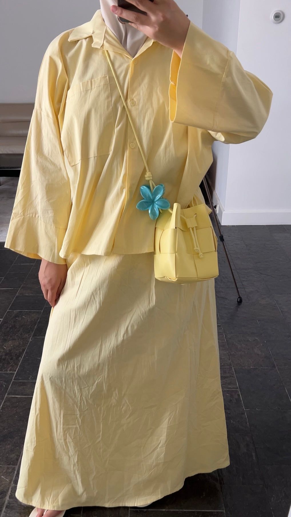 BUTTER YELLOW COTTON SKIRT SET