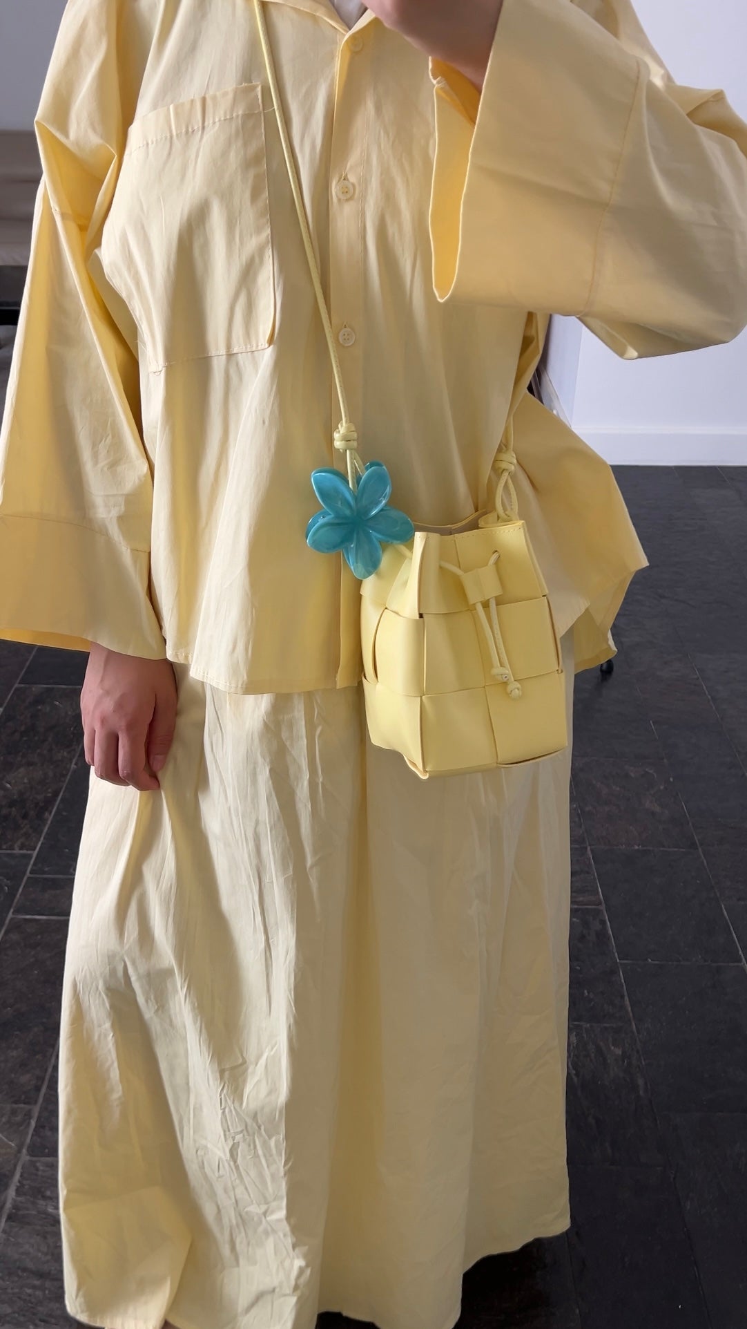 BUTTER YELLOW COTTON SKIRT SET