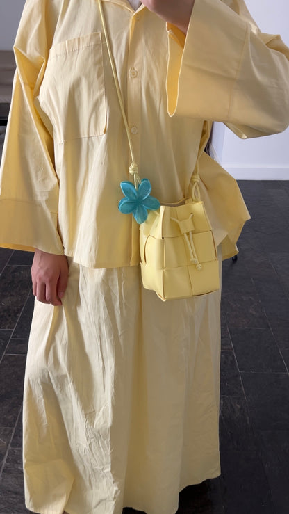 BUTTER YELLOW COTTON SKIRT SET