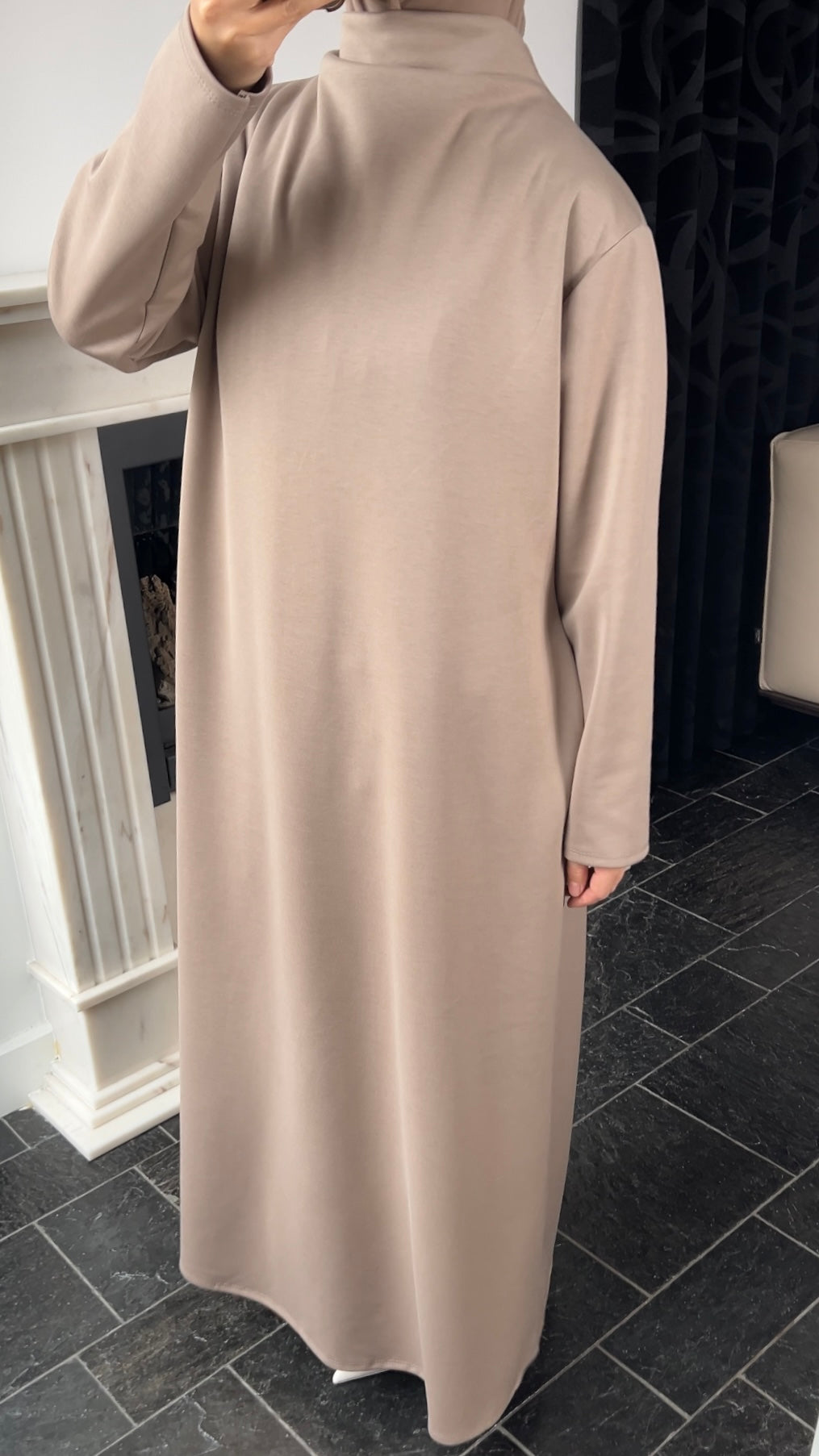 TAUPE COMFY JERSEY DRESS