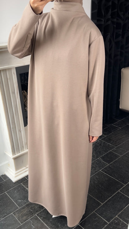 TAUPE COMFY JERSEY DRESS