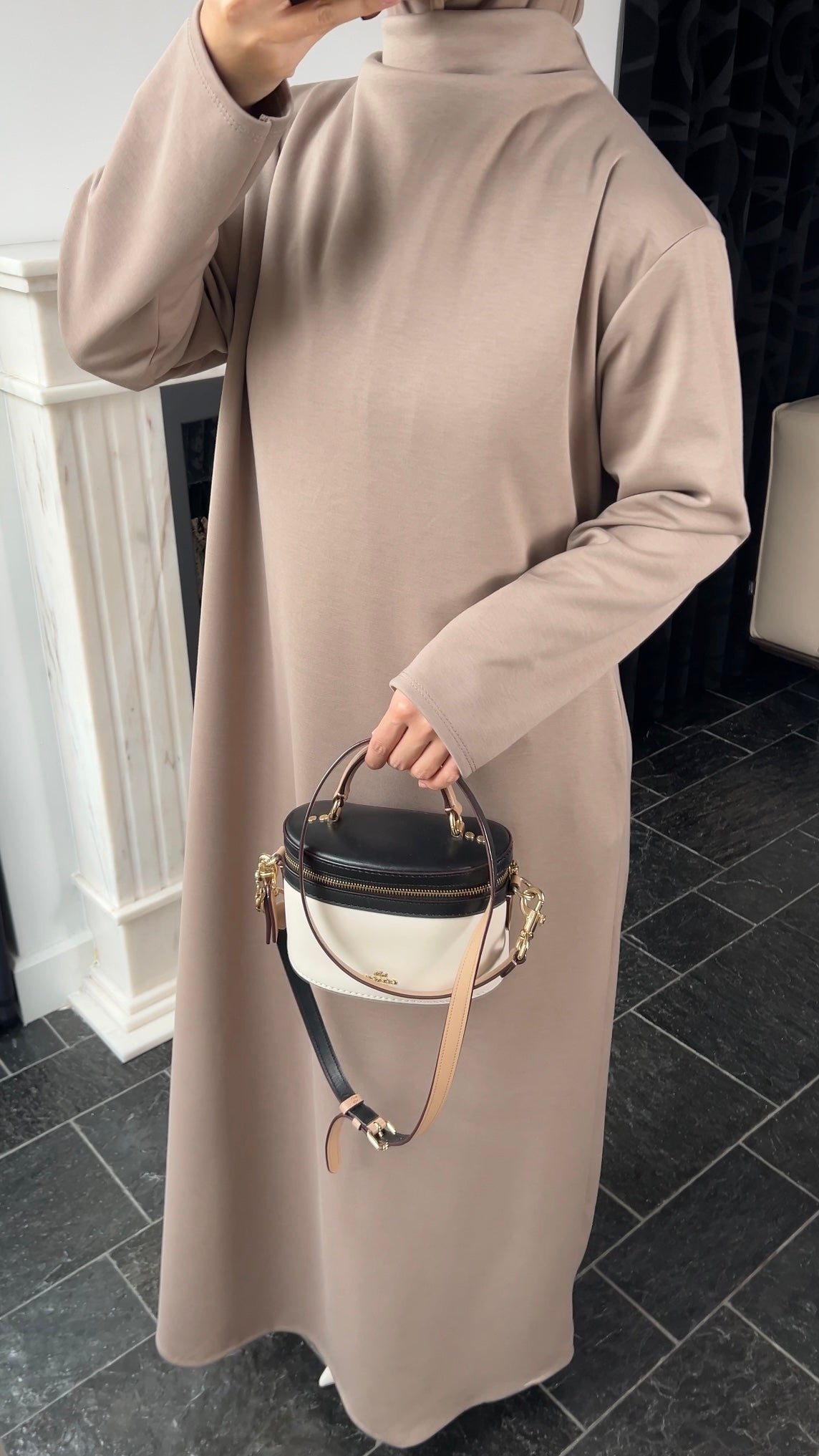 TAUPE COMFY JERSEY DRESS