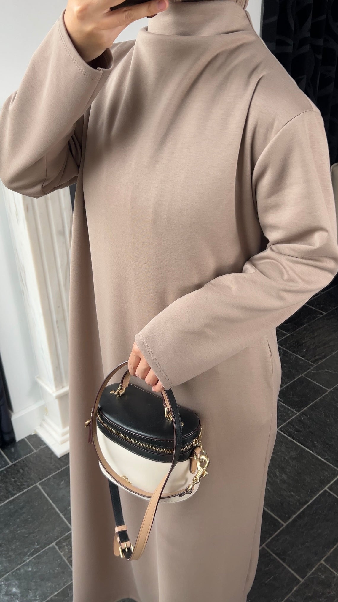 TAUPE COMFY JERSEY DRESS