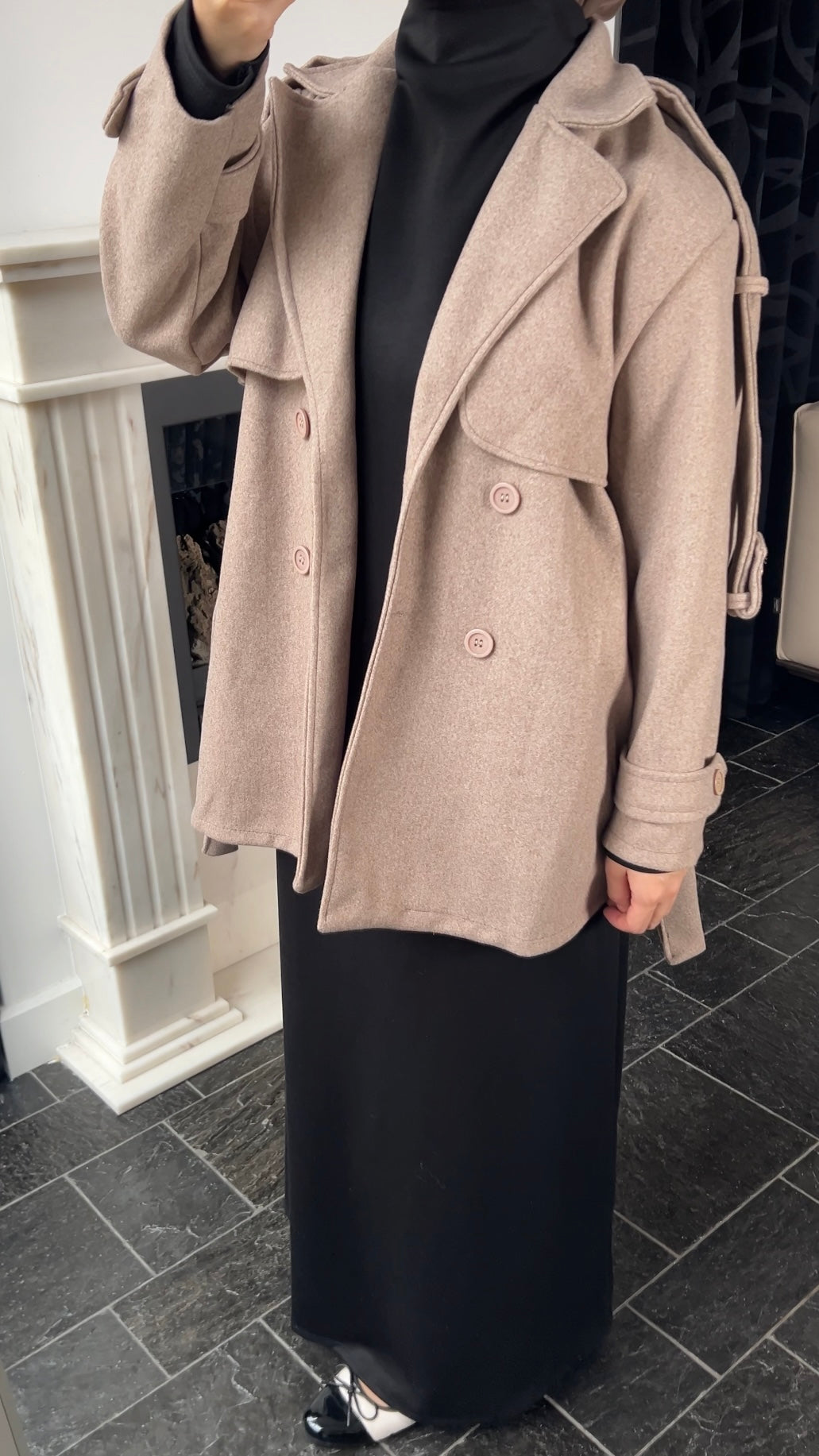 TAUPE MID TRENCHCOAT