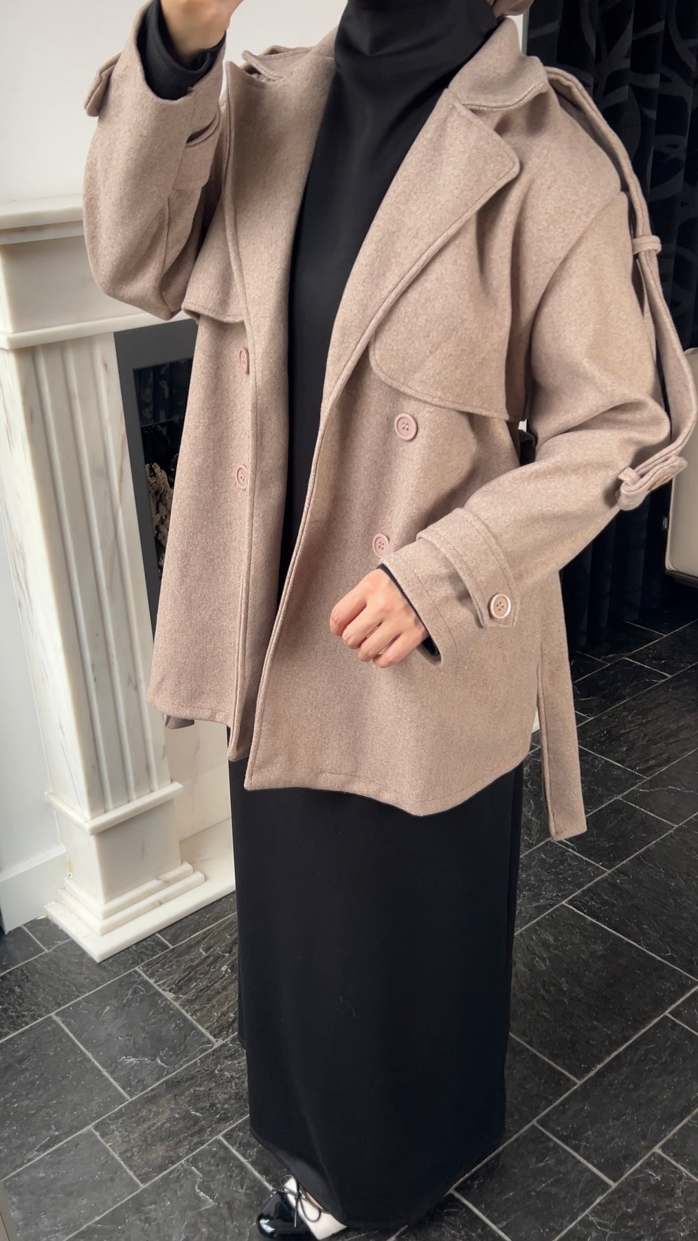 TAUPE MID TRENCHCOAT