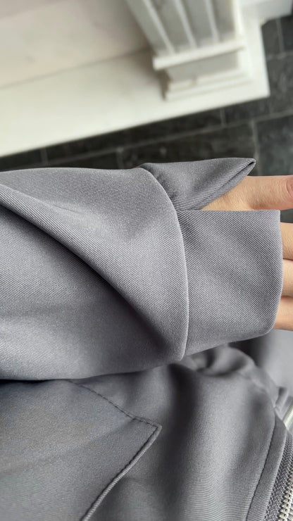 GREY POCKET ZIP SET