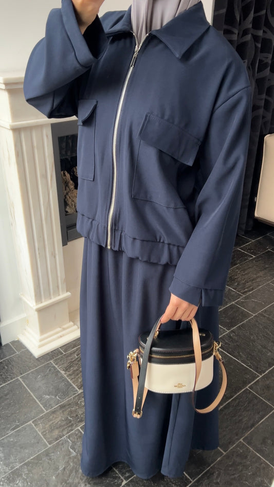 NAVY POCKET ZIP SET