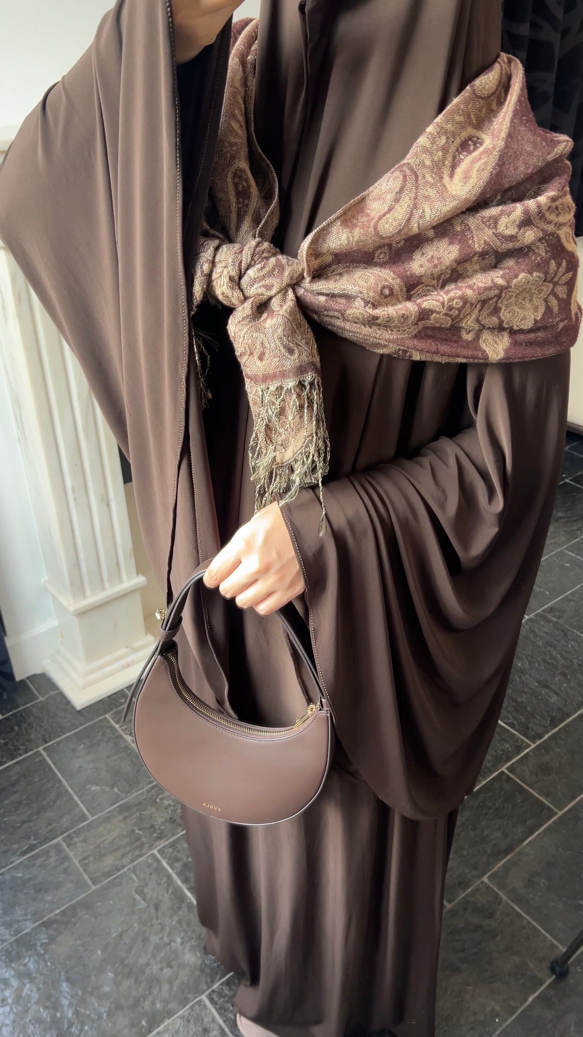 RESTOCKING SOON !! SKIRT KHIMAR SET DARK BROWN