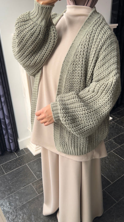KNIT CARDIGAN SAGE GREEN