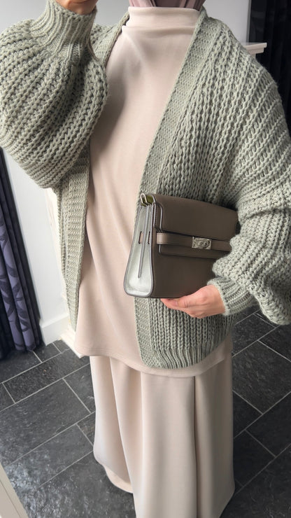KNIT CARDIGAN SAGE GREEN
