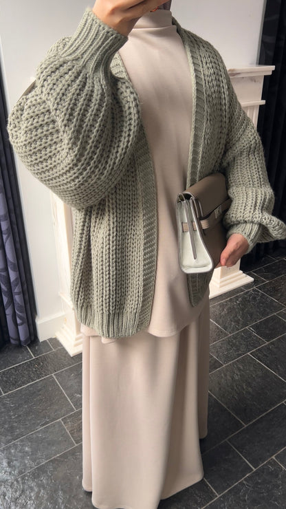 KNIT CARDIGAN SAGE GREEN