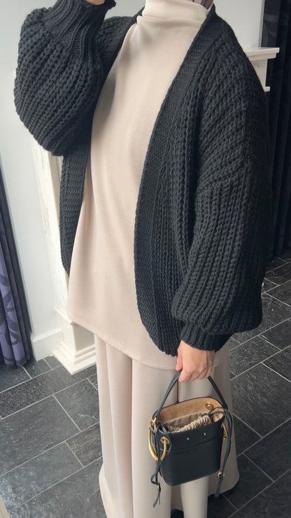 KNIT CARDIGAN BLACK