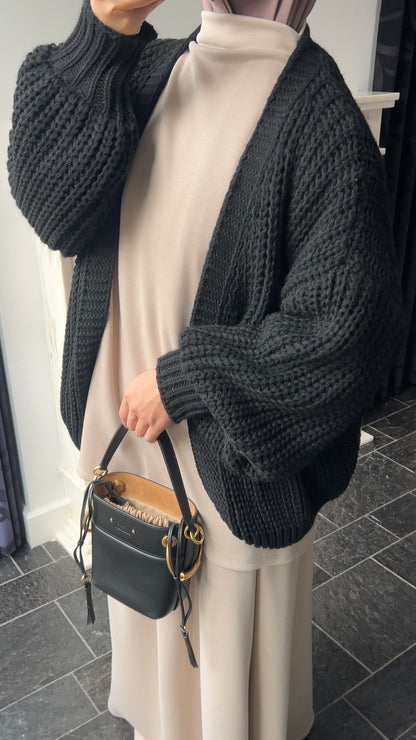 KNIT CARDIGAN BLACK