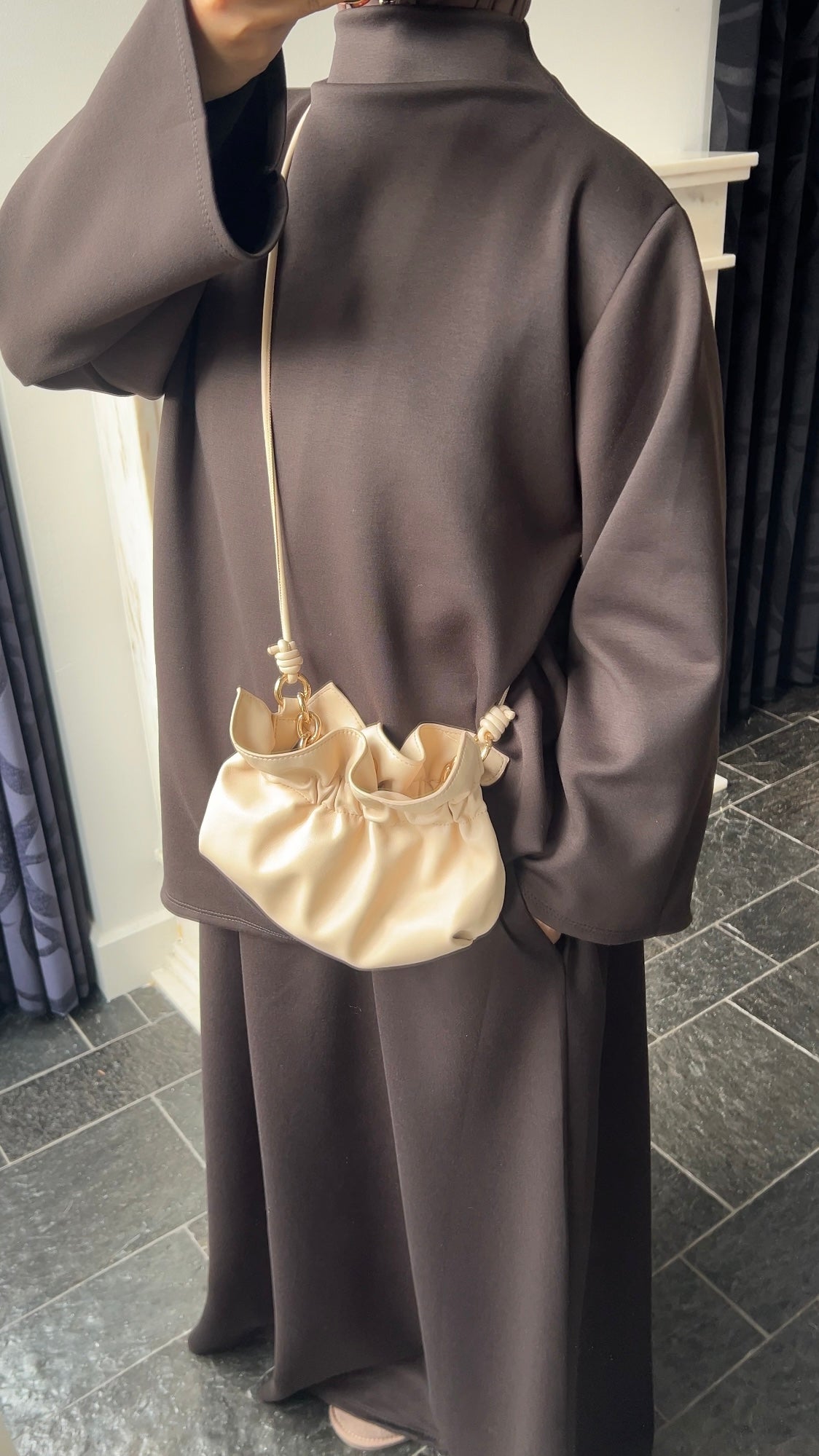 DARK BROWN BUTTER SET LONG