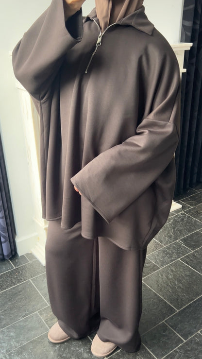 DARK BROWN ZIP SET