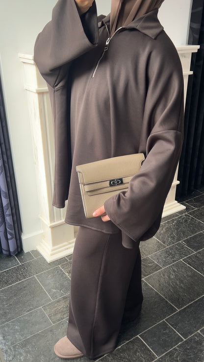 DARK BROWN ZIP SET