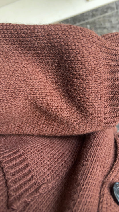 BUTTON CARDIGAN CHOCO