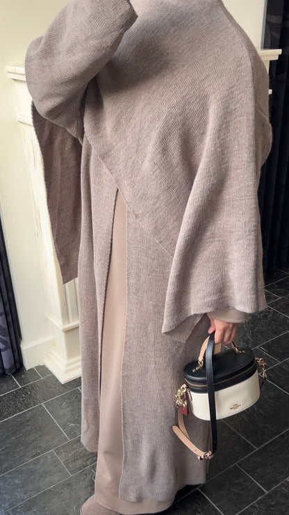 SCARF PONCHO ABAYA TAUPE