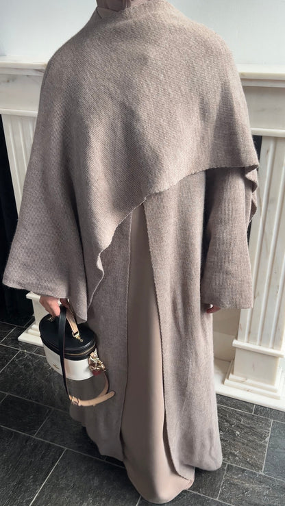 SCARF PONCHO ABAYA TAUPE