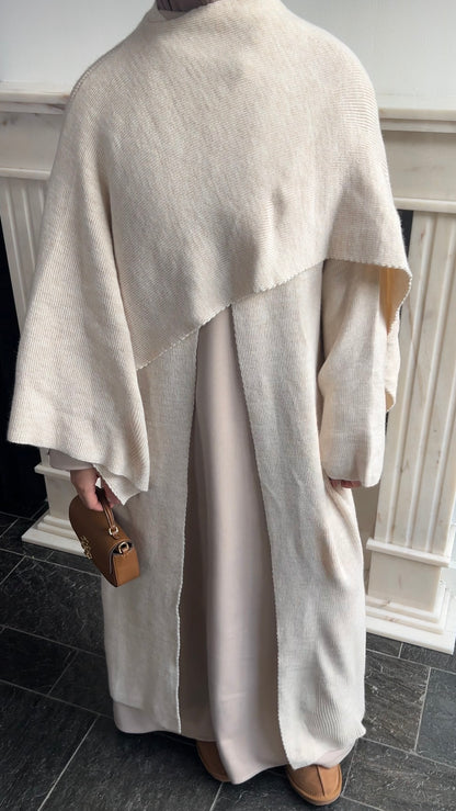 SCARF PONCHO ABAYA BEIGE