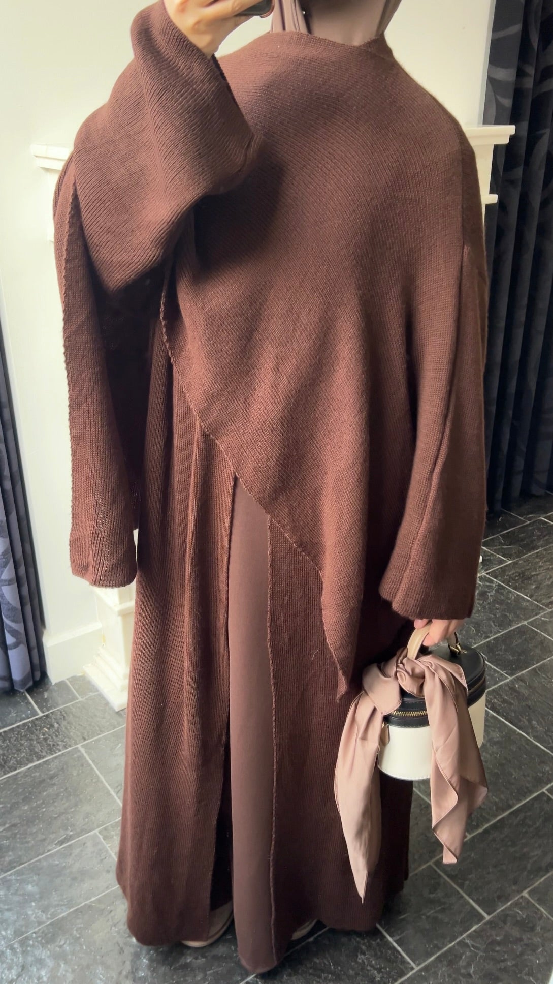 SCARF PONCHO ABAYA CHOCO