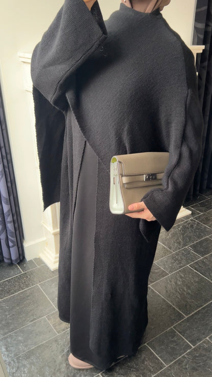 SCARF PONCHO ABAYA BLACK