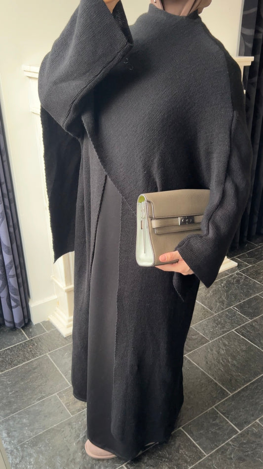 SCARF PONCHO ABAYA BLACK