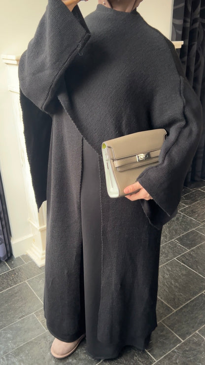 SCARF PONCHO ABAYA BLACK