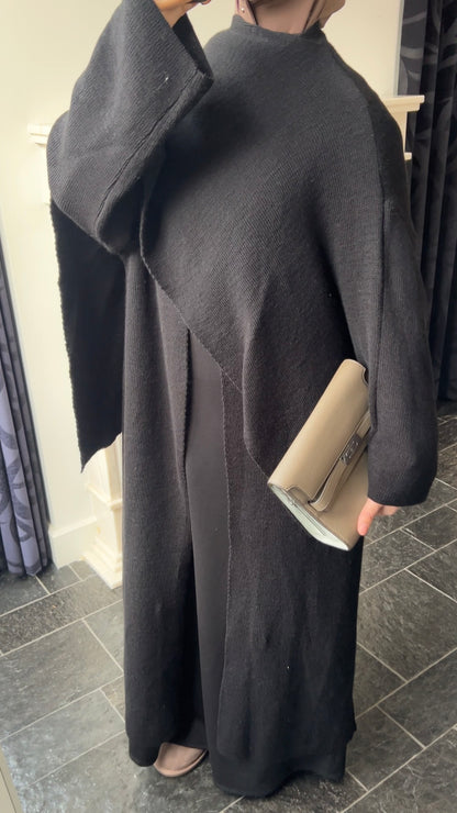 SCARF PONCHO ABAYA BLACK