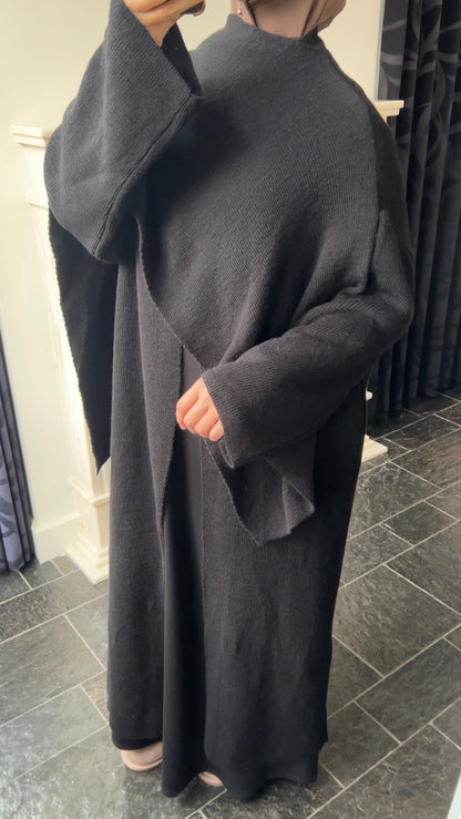 SCARF PONCHO ABAYA BLACK