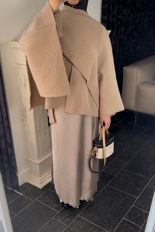 CAMEL SCARF PONCHO