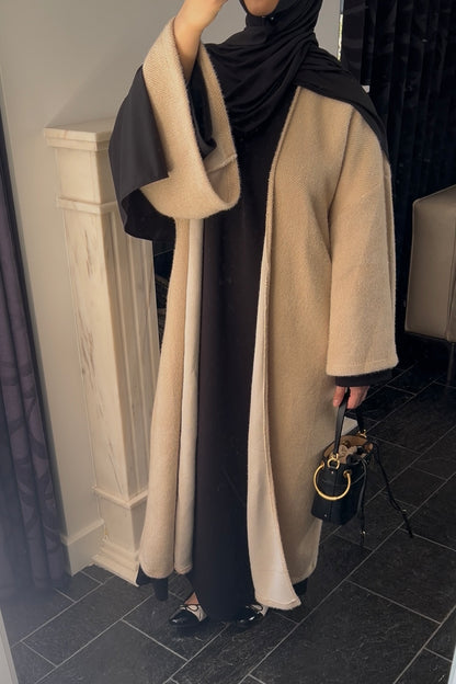CAMEL TEDDY ABAYA COAT