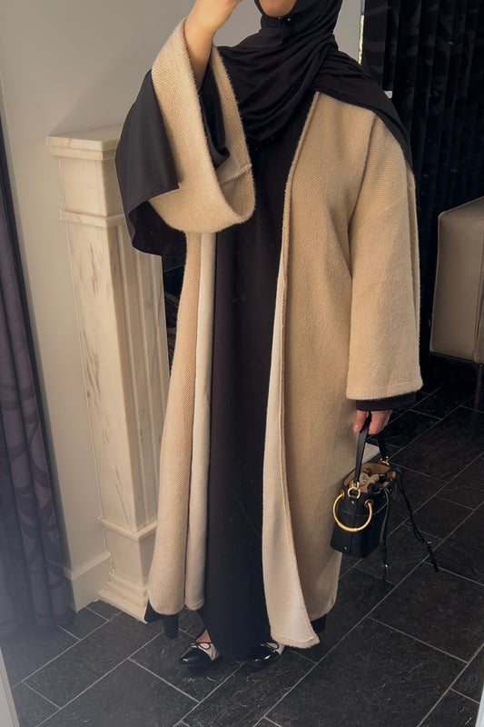 CAMEL TEDDY ABAYA COAT