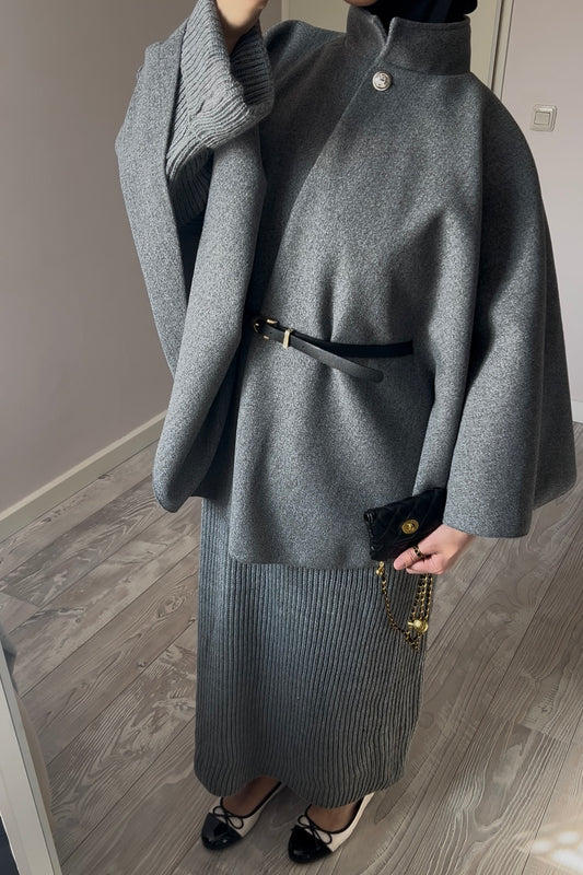 GREY BELT PONCHO