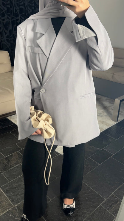 GREY BUTTON BLAZER