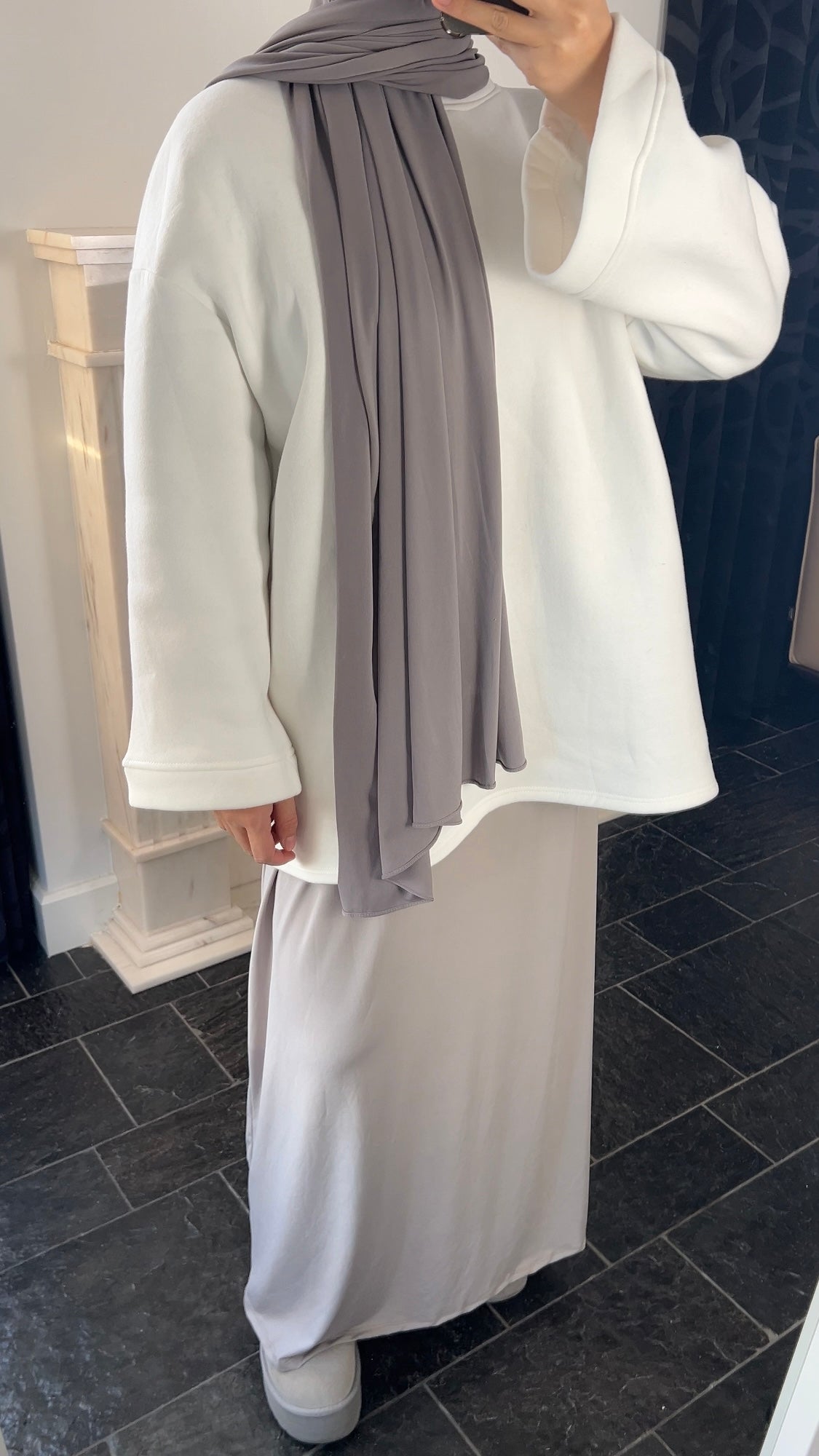 WHITE KEEP ME WARM SWEATER