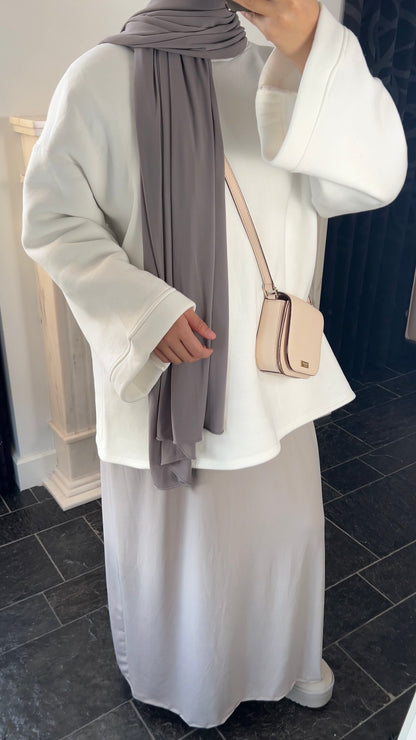 WHITE KEEP ME WARM SWEATER