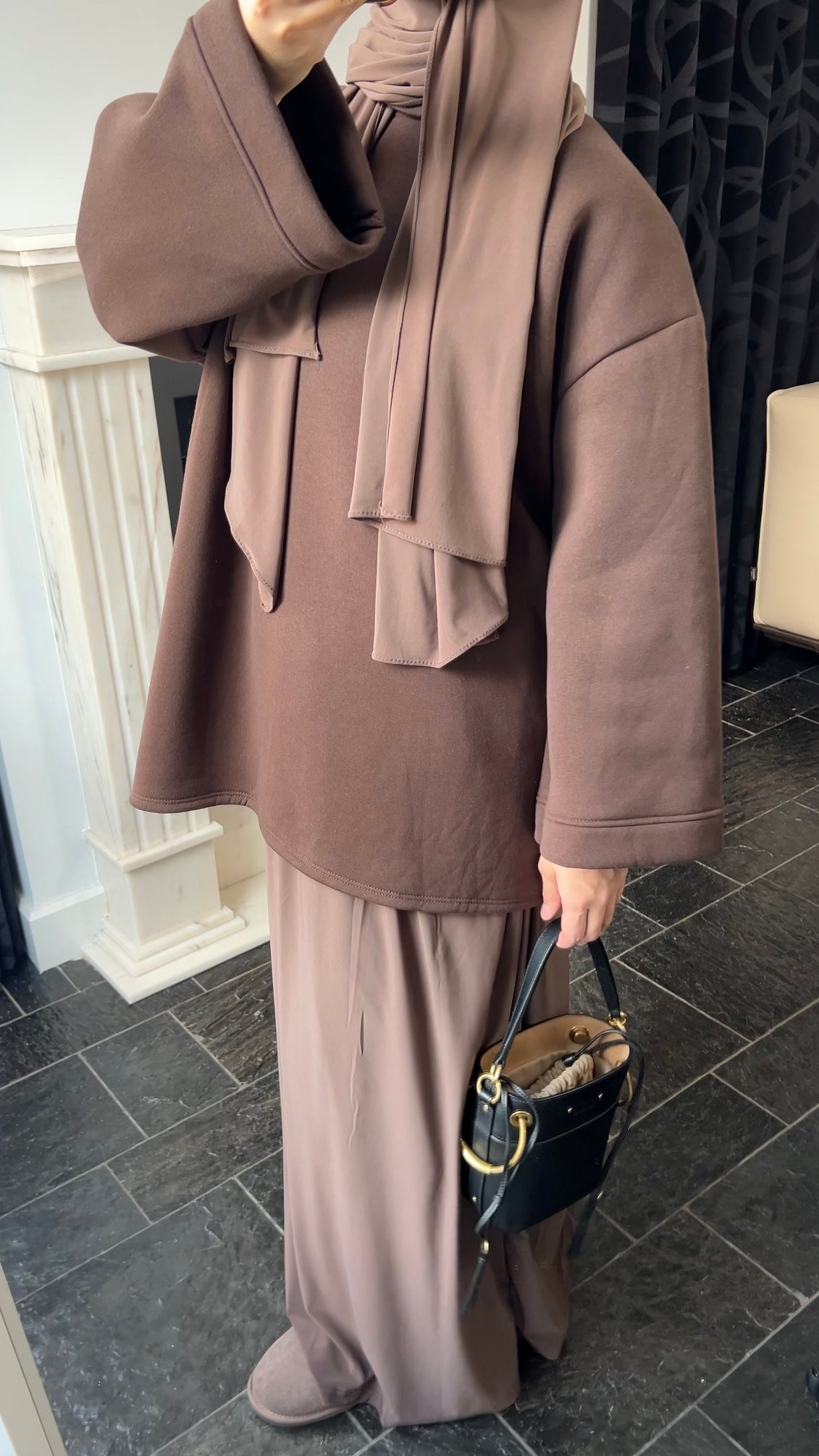 DARK BROWN KEEP ME WARM SWEATER