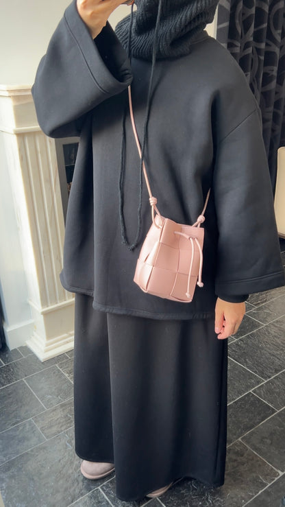 BLACK KEEP ME WARM SWEATER