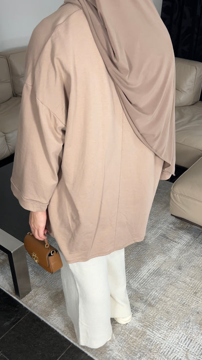 TAUPE COTTON LONGSLEEVE