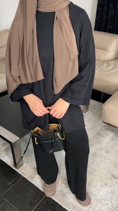 BLACK COTTON LONGSLEEVE