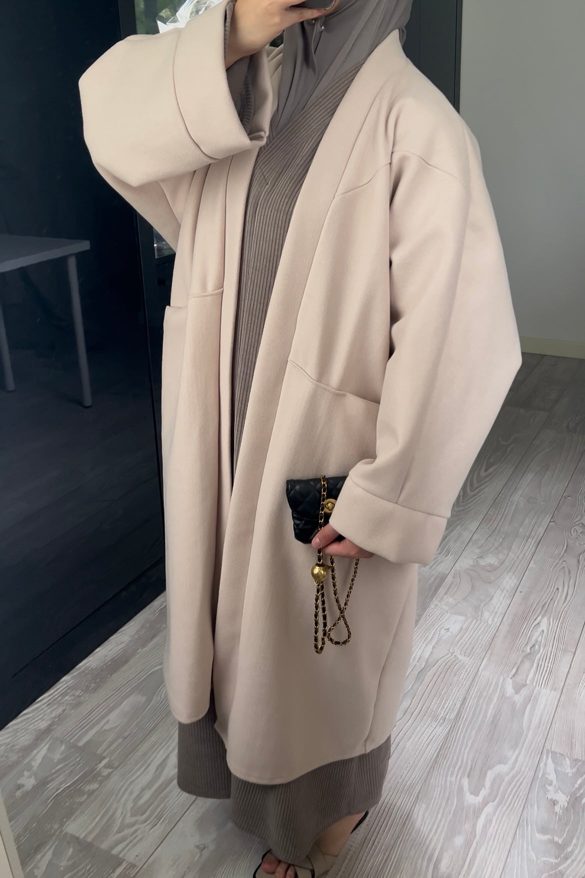 BEIGE OVERSIZED COAT