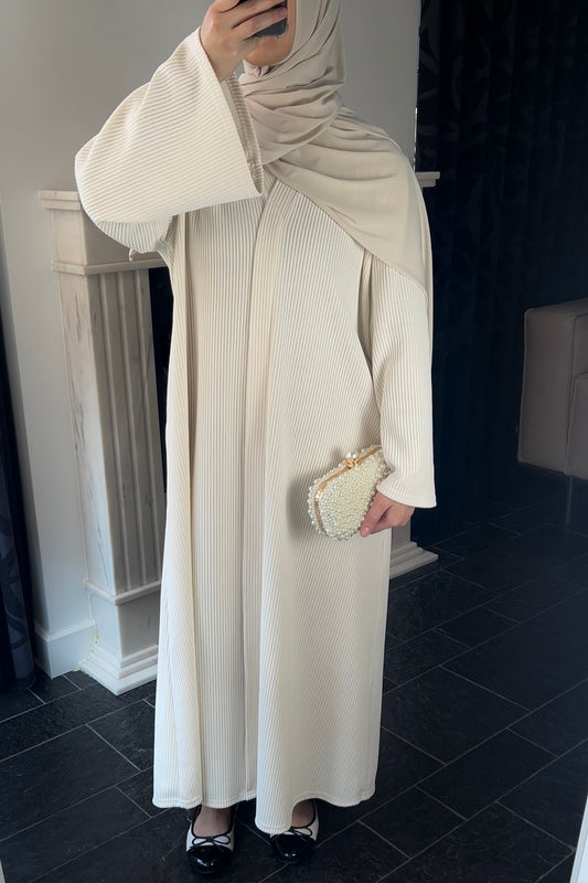 OFF-WHITE RIBBED ABAYA