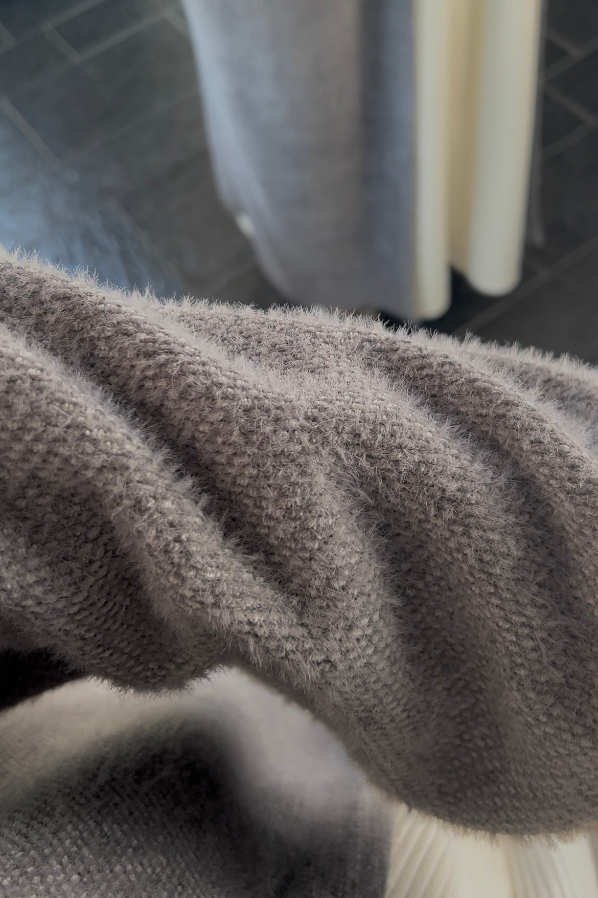 GREY TEDDY ABAYA COAT